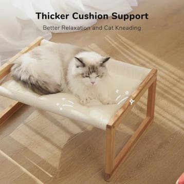 Houten Kattenmand Verhoogd Bed met Wasbare Matras - Wit, Verzenden, Nieuw