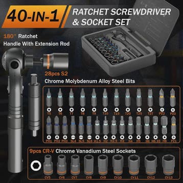 40-in-1 Magnetische Ratelschroevendraaierset met Verstelbaar, Verzenden, Nieuw