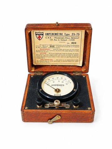 Ampèremètre type 25-75 C.R.E. Procédés Paul Renaut -