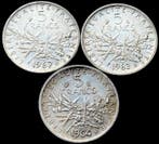 Frankrijk. Lote de 3 Moedas de Prata de 5 Francos Semeuse