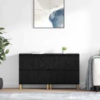 vidaXL Dressoirs 2 pcs Zwart Eiken 60 x 35 x 70 cm Bewerkt, Verzenden, Nieuw, 50 tot 100 cm, 25 tot 50 cm