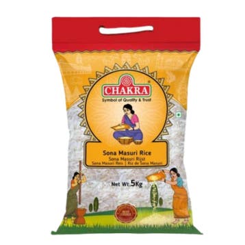 Sona Masoori Rijst - 5 kg (Chakra), Ophalen of Verzenden, Nieuw