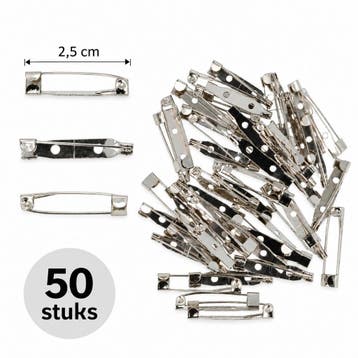 DIY Broche 2,5cm – Brochespeldjes – Metaal – Zilver – 50, Nieuw