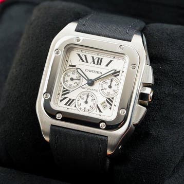 Cartier - Santos 100 XL Chronograph - W20090X8 (sg.488) -, Nieuw