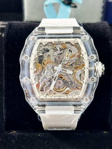 Haofa - Crystal 2323 3D Dragon and Horse 60H Automatic Watch, Nieuw