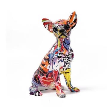 European-style colorful graffiti Chihuahua figurine - Beeld,