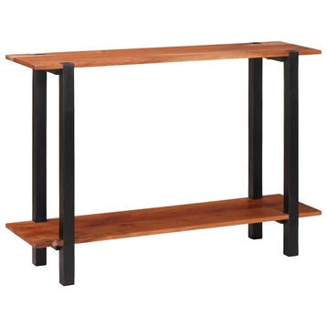 vidaXL Wandtafel met plank met opslag Bruin en zwart 110 x, Verzenden, Nieuw, 60 cm of meer