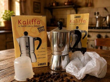 Rara Moka Bialetti Kaliffa 2 Tazze - Sistema Brikka (Anni