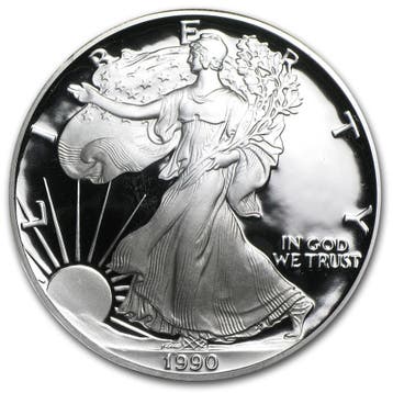 American Silver Eagle 1 oz - 1990 Proof, Verzenden, Midden-Amerika, Losse munt, Zilver