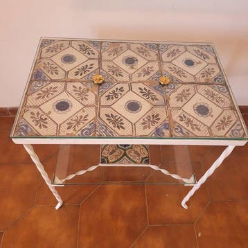 Tuintafel - Smeedijzer - Vloer bestaande uit met de hand