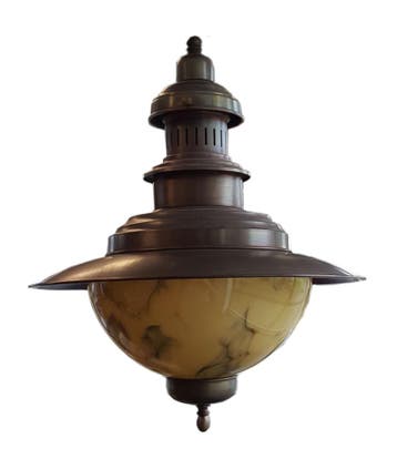 Showroommodel: Visserlamp antiek messing, Ophalen of Verzenden