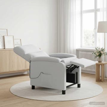 vidaXL Massage Recliner Wit Stof, Verzenden, Nieuw