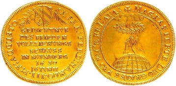 Duitsland, Nürnberg, Stad. Doppeldukat 1650 Auf den