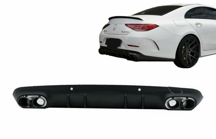 Diffuser Mercedes CLS C257 53 AMG Look Zwarte Sierstukken, Auto-onderdelen, Carrosserie en Plaatwerk, Ophalen of Verzenden
