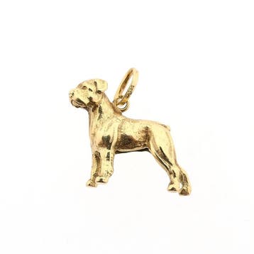 Gouden hanger van een rottweiler (Hanger of bedel), Sieraden, Tassen en Uiterlijk, Bedels, Ophalen of Verzenden, Gebruikt, Goud
