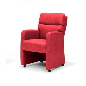 Eetkamerstoel Comfy - eetkamerstoelen - Rood, Nieuw, Rood, Stof