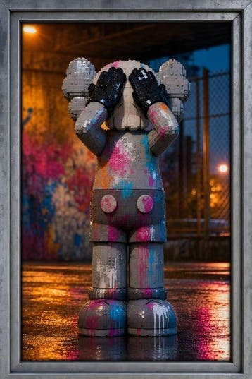 daveY - KAWS LEGO –Urban Vandal (Neon Splatter), Nieuw