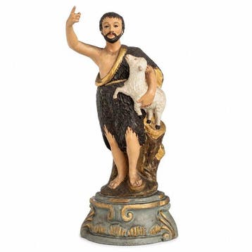 sculptuur, Saint John the Baptist - 19th Century - 27 cm -