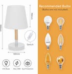 Tafellamp - Bureaulamp - Tafellamp slaapkamer - Wit - Aigost, Huis en Inrichting, Lampen | Tafellampen, Verzenden, Zo goed als nieuw
