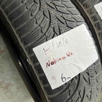 2 x Nokian 195-55-16 Winterbanden 6mm, Gebruikt, 16 inch, Band(en), Personenwagen