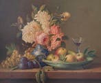Hans Johannes Habraken (1946) - Stilleven met fruit en, Antiek en Kunst