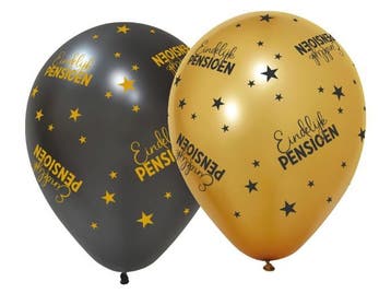 Golden Celebrations Ballonnen eindelijk pensioen 12 inc, Verzenden, Nieuw, Versiering, Overige