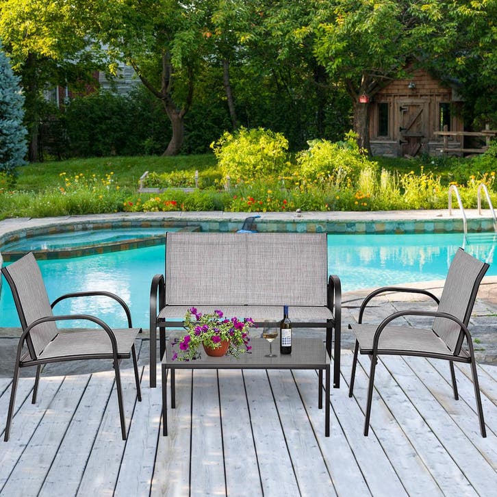 2dekans | Coast 4-delige terrasmeubelset balkon terrace set, Tuin en Terras, Tuinbanken, Zo goed als nieuw, Ophalen of Verzenden