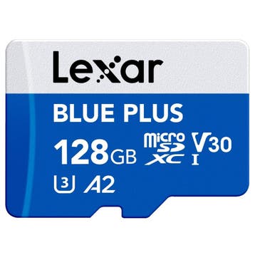 Lexar MicroSDHC Blue Plus UHS-I 128GB V30 Read 100MB/s With, Ophalen of Verzenden, Nieuw, Overige typen, Overige merken