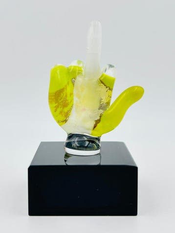 Handmade Murano glass - sculptuur, Mano dito - 7 cm -