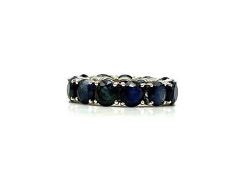 Ring - 14 karaat Witgoud - 13.13ct. tw. Saffier, Sieraden, Tassen en Uiterlijk, Nieuw