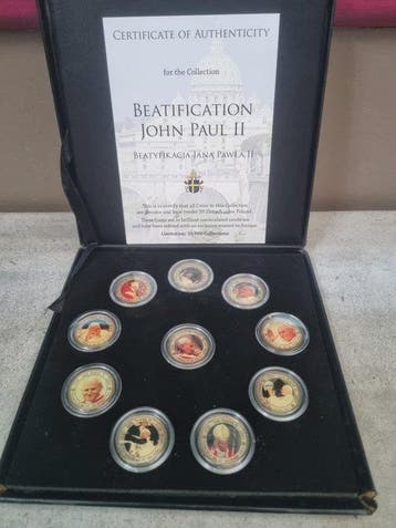 Polen. Medal 1985/1988, Coffret béatification Jean Paul II,, Postzegels en Munten, Munten | Europa | Niet-Euromunten
