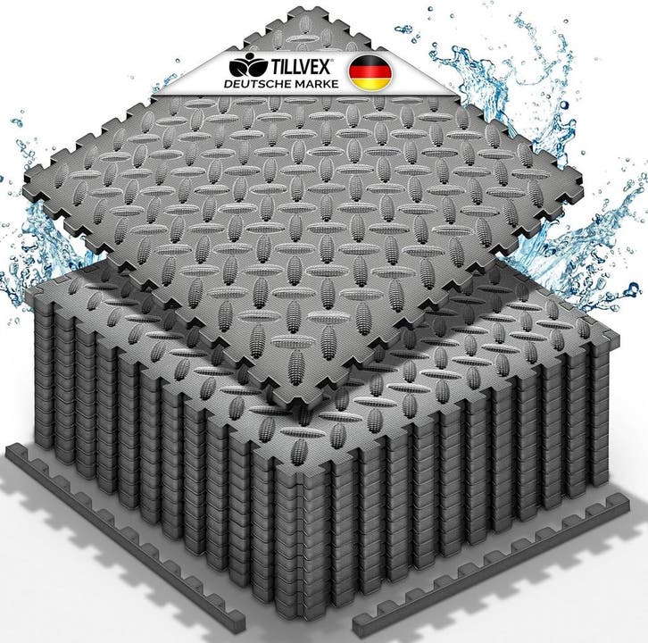 Zwembadtegels - Fitnesstegels - Foam tegels - 12 stuks - Gri, Tuin en Terras, Zwembad-toebehoren, Zo goed als nieuw, Verzenden