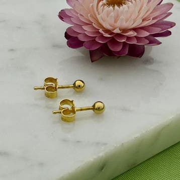 18 Krt. Vintage gouden oorstekers (Oorbellen), Sieraden, Tassen en Uiterlijk, Ophalen of Verzenden, Gebruikt, Goud, Goud