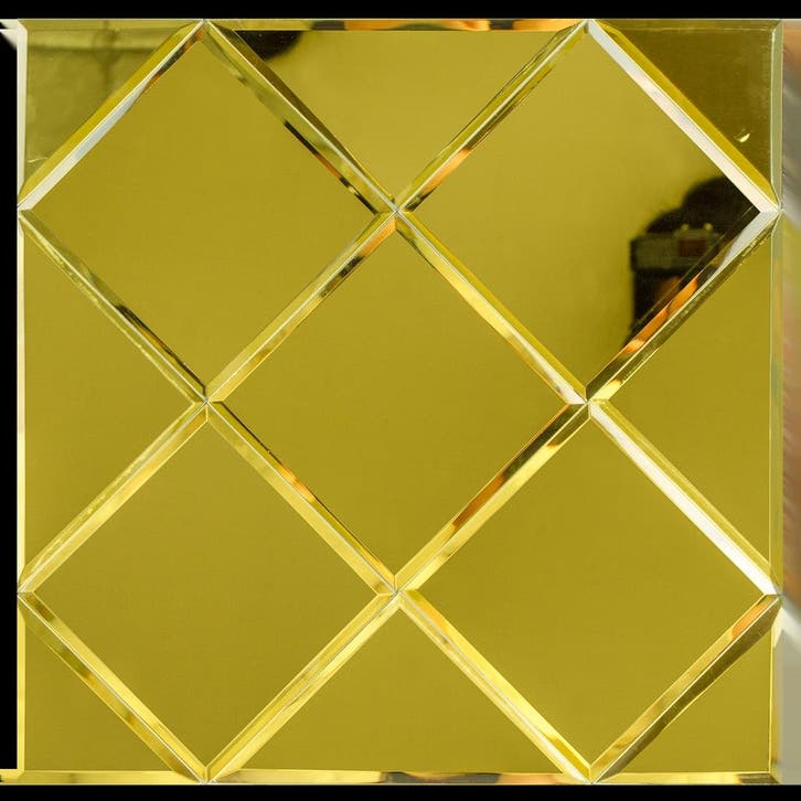 Zelfklevende Mozaïek Tegel - Afimera Gold Glass - Goud -, Huis en Inrichting, Woonaccessoires | Wanddecoraties, Nieuw, Ophalen of Verzenden