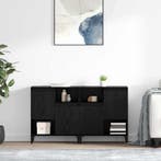 vidaXL Dressoirs 2 pcs Zwart Eiken 60 x 35 x 70 cm Bewerkt, Verzenden, Nieuw, 50 tot 100 cm, 25 tot 50 cm