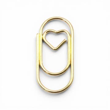12 mini paperclips goud hartje - papierklem - leuk inpakk..., Ophalen of Verzenden, Nieuw in verpakking, Overige typen