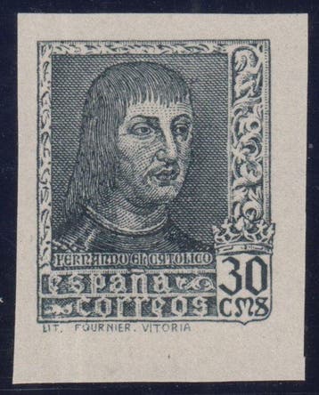 Spanje 1938 - Ferdinand de Katholieke. Dertig cent,, Postzegels en Munten, Gestempeld