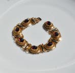 Armband - 14 karaat Geel goud Granaat - Gouden armband, Nieuw