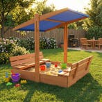 Zandbak Hout 120x120cm | Bankjes | Beste Prijs, 100 tot 200 cm, Nieuw, Ophalen of Verzenden, 50 cm of meer