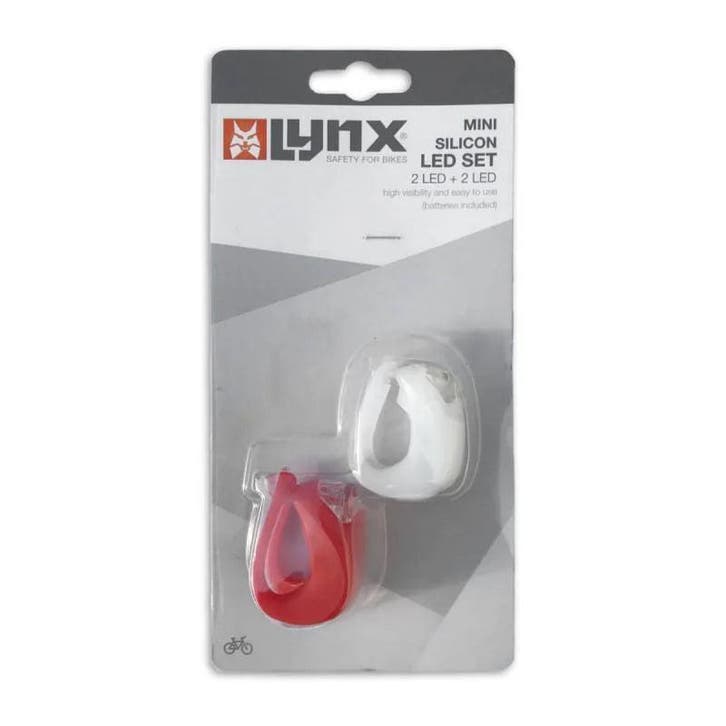 Lynx mini siliconen verlichtingsset - Incl. batterijen, Fietsen en Brommers, Fietsaccessoires | Fietsverlichting, Nieuw, Verzenden