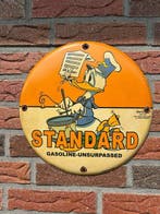 Vintage metalen decoratief rond reclamebord met Donald Duck, Nieuw