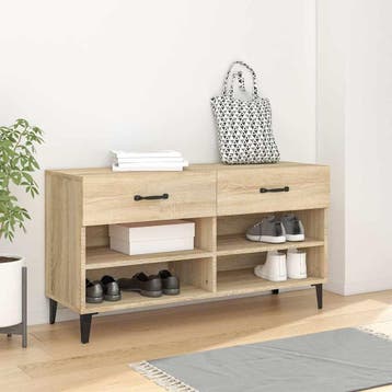 vidaXL Schoenenkast 102x35x55 cm bewerkt hout sonoma, Verzenden, Nieuw