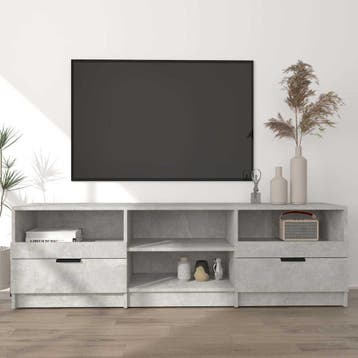 vidaXL Tv-meubel 150x33,5x45 cm bewerkt hout betongrijs, Minder dan 50 cm, Verzenden, Nieuw, Minder dan 100 cm