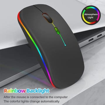 Draadloze Oplaadbare RGB Muis - Bluetooth & USB, Stil & Ergo, Computers en Software, Verzenden, Nieuw