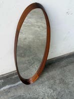 Spiegel - Hout, Glas - Ovaalvormige vintage spiegel van, Antiek en Kunst
