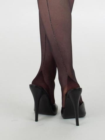 What Katie Did, Black Silver Seamed Tights., Verzenden