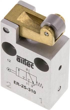 3/2 M5 NC Rolbediend Hefboom Ventiel 0-12bar/0-168psi Airtec, Verzenden, Nieuw