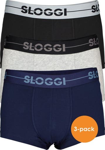 Sloggi Men - XL (7) Go 3Pack Hipster Zwart/Grijs/Blauw, Verzenden