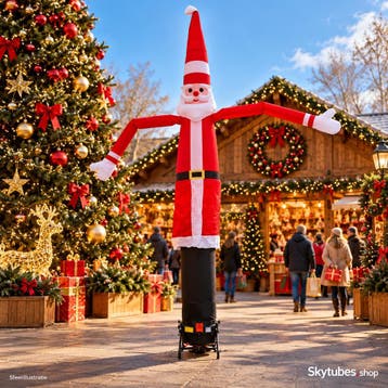 Skytube Kerstman 6 meter - opvallende kerstdecoratie, Ophalen of Verzenden