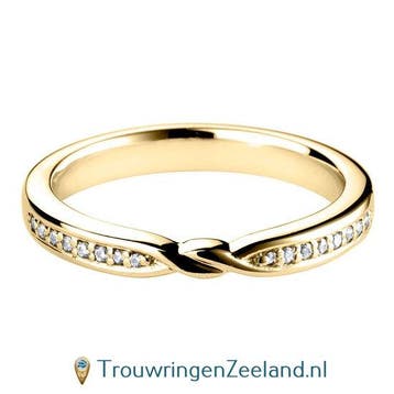Aanschuifring in 9/18 karaat geelgoud Twist-vorm met 8 di..., Verzenden, Nieuw